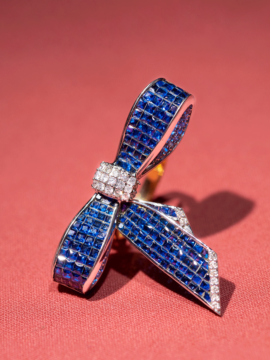 Rubiks Blue Bow Ring